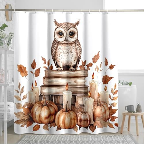 DESIHOM Fall Owl Bird Shower Curtain Set 78 Inch