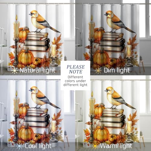 DESIHOM Fall Goldfinch Bird Shower Curtain Set - 72 Inch