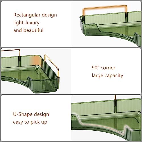 Weidace Corner Bathroom Counter Organizer 2 Tiers Green