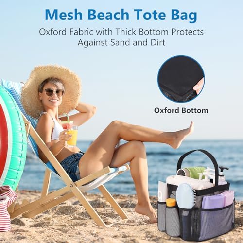 Mesh Shower Caddy with 8 Pockets Durable Quick-Dry Travel-Friendly