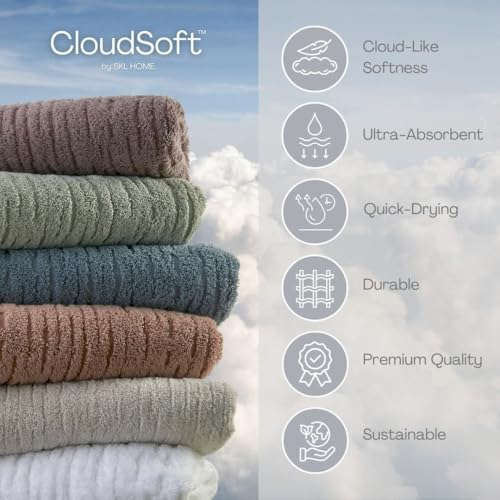 SKL Home CloudSoft Cotton Washcloth Set Sage 4-Piece