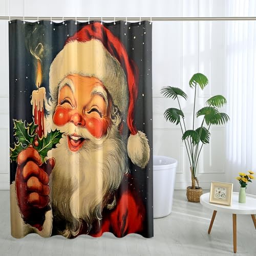 DESIHOM Christmas Santa Shower Curtain Set 62x72