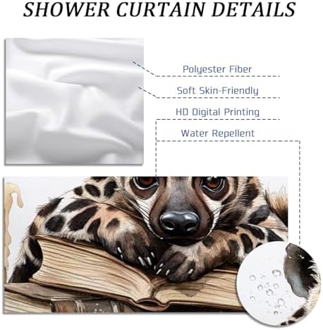 DESIHOM Fall Striped Hyena Pumpkins Shower Curtain Set - 72 Inch