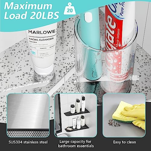 Shower Corner Shelf 12 Inch 2Pack No Drilling Stainless Steel