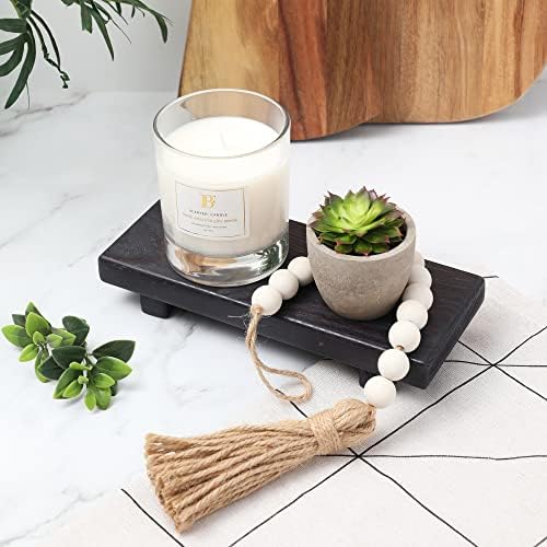 Wood Pedestal Soap Stand Farmhouse Decor Ebony Finish