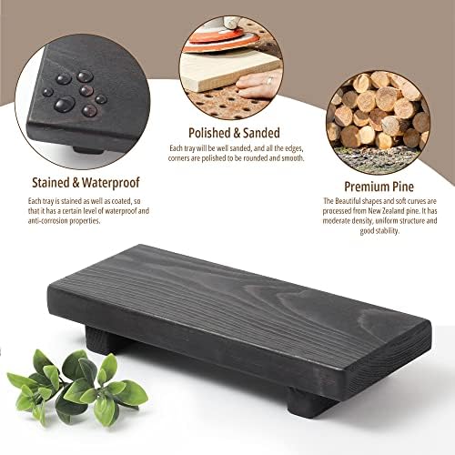 Wood Pedestal Soap Stand Farmhouse Decor Ebony Finish