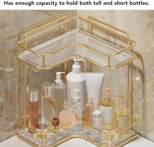 Corner Bathroom Organizer Double Layer Shelf