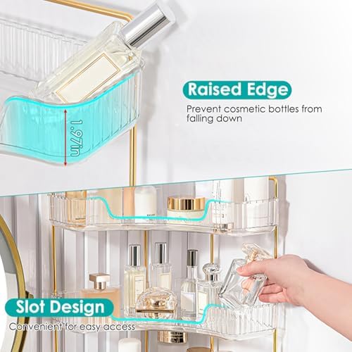 3 Tier Corner Bathroom Organizer with Handles Green