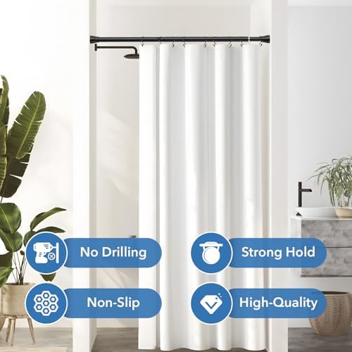 2 Pack 28-48 Inch Adjustable Stainless Steel Anti-Slip Shower Curtain Rods