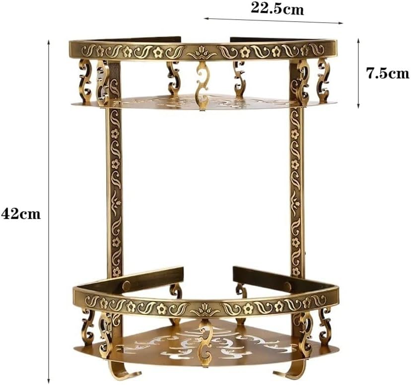 2 Tier Corner Shower Caddy with Hooks and Large Storage Capacity