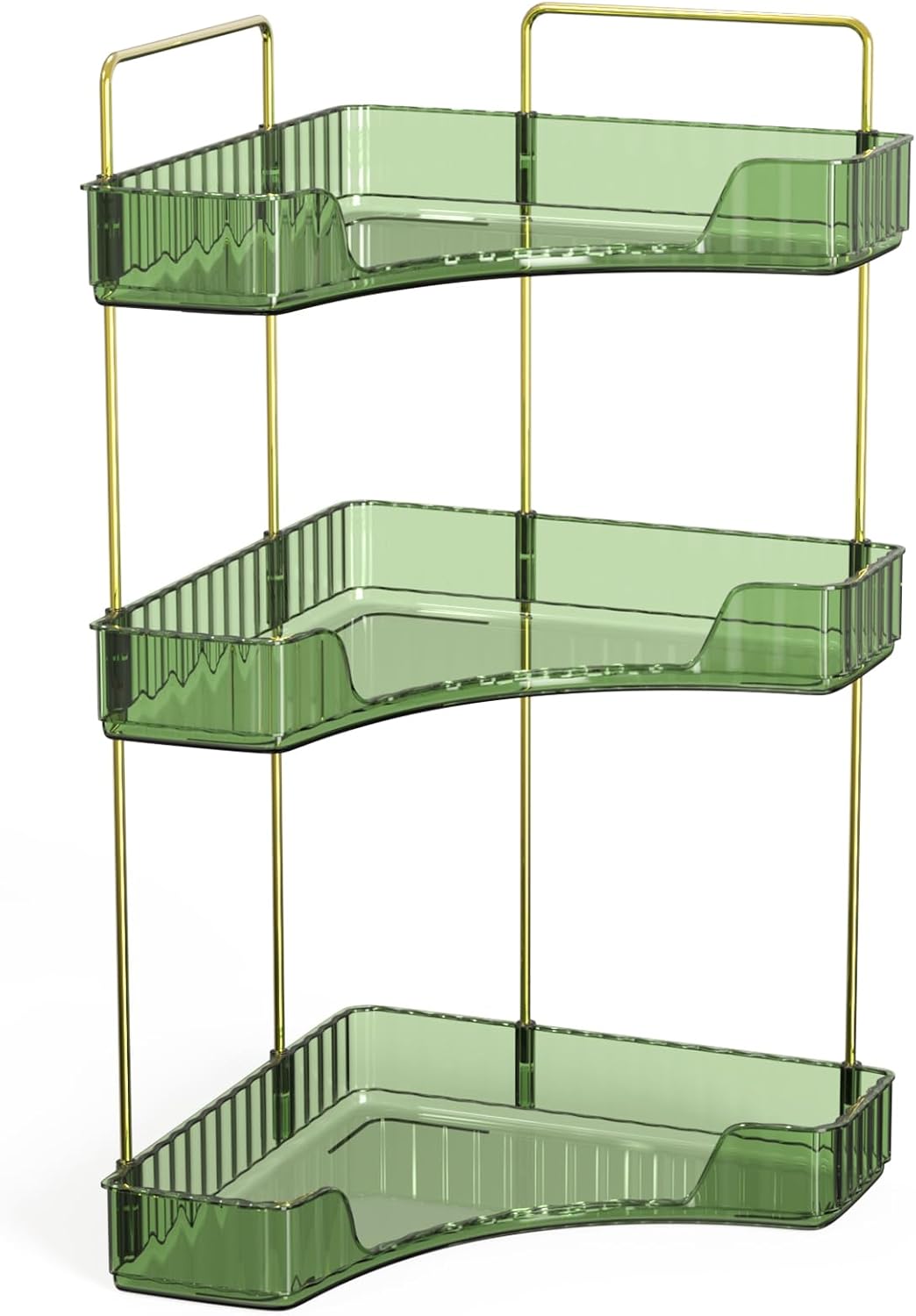 Webetop Corner Organizer Bathroom and Vanity Storage 90 Degree Design Clear Plastic Spacious Shelf