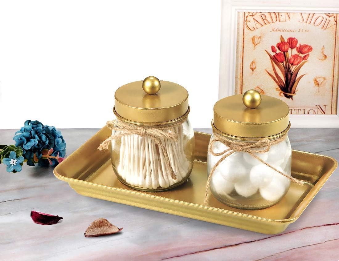 Vintage Farmhouse Decor Metal Vanity Tray Set of 2