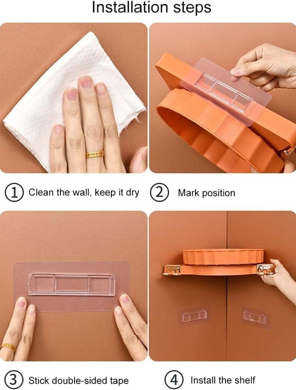 Shower Caddy with 2 Tier Plastic Hooks Corner Shelf Organizer Blue-Orange