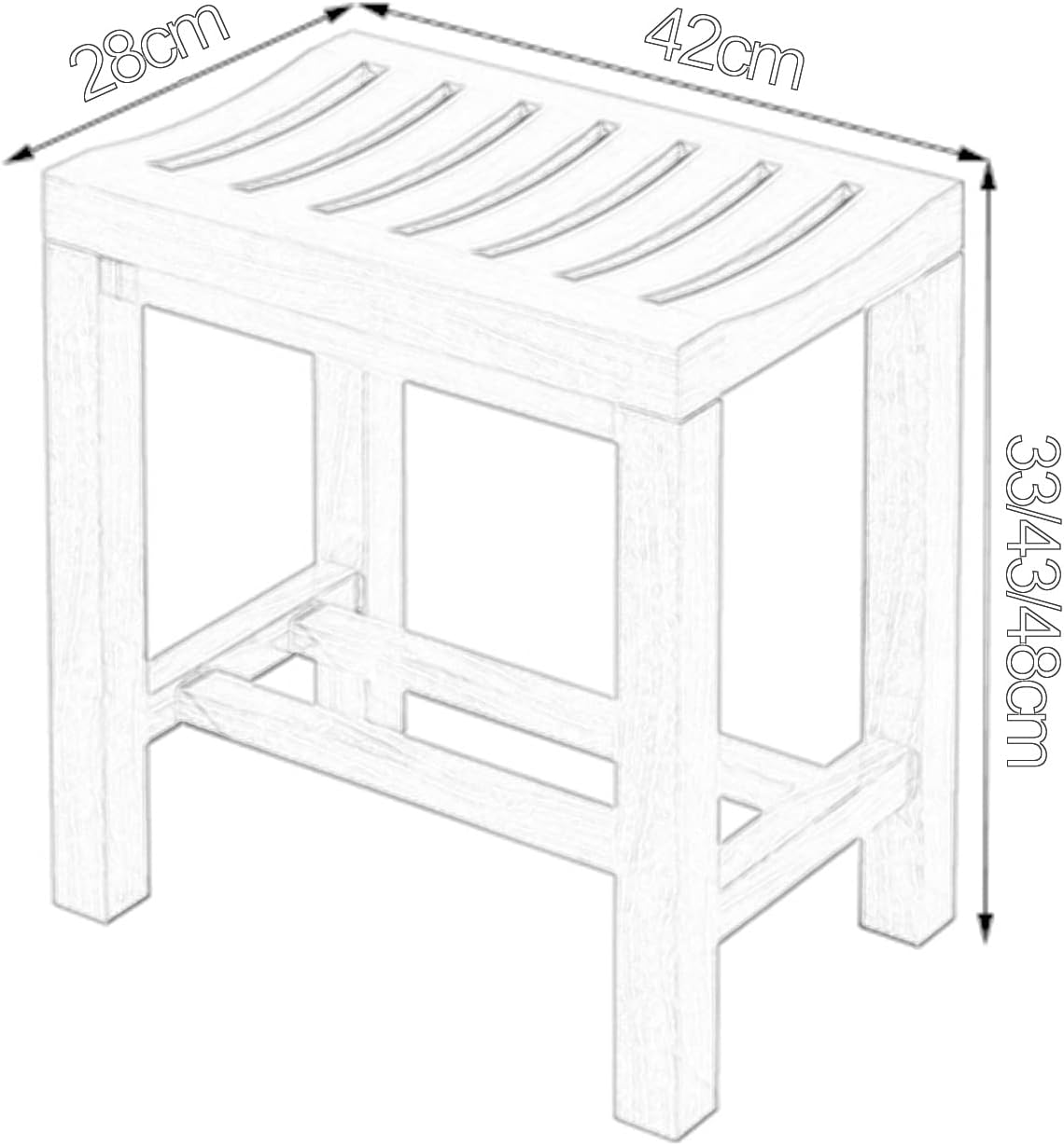 Wooden Spa Bench with Storage Shelf for Bathroom and Outdoor Use