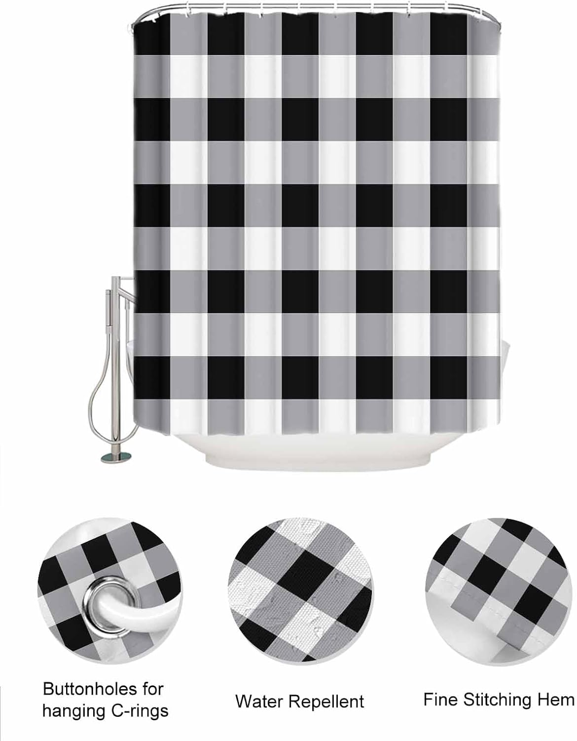 Singingin Shower Curtain Organizer Set Vintage Farmhouse Waterproof 10 Pockets Quick Dry Caddy