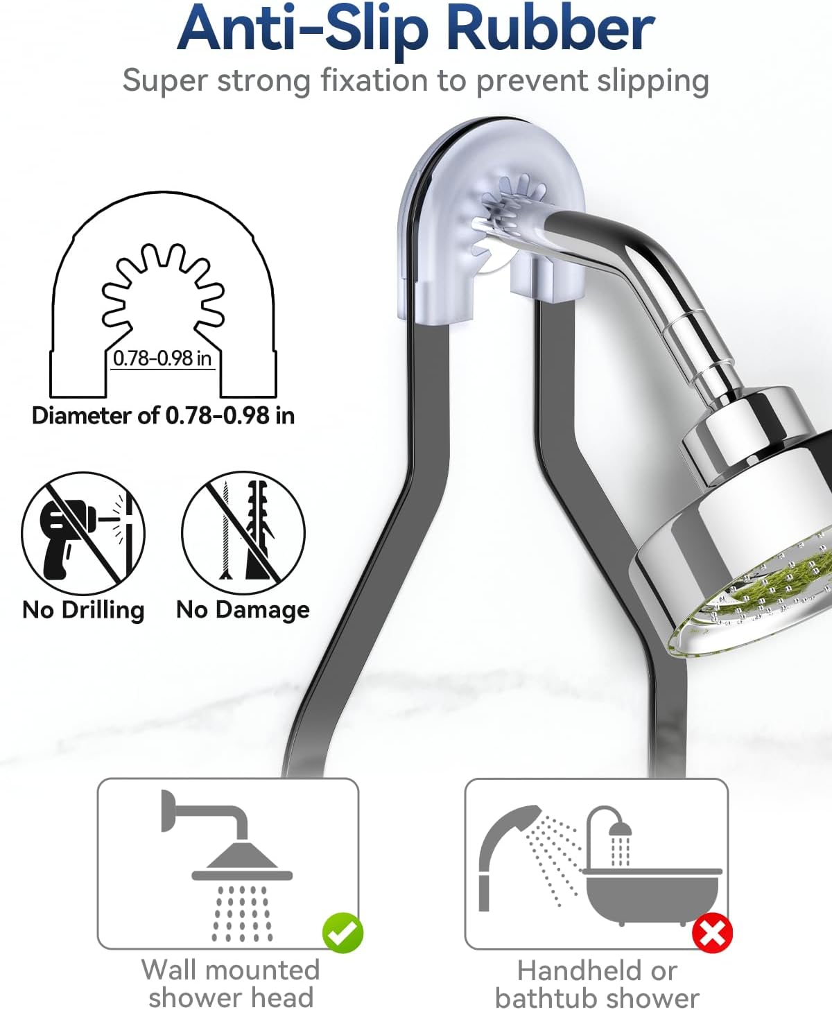 YASONIC Shower Caddy Hanging Organizer with 12 Hooks for Razors and Bath Supplies