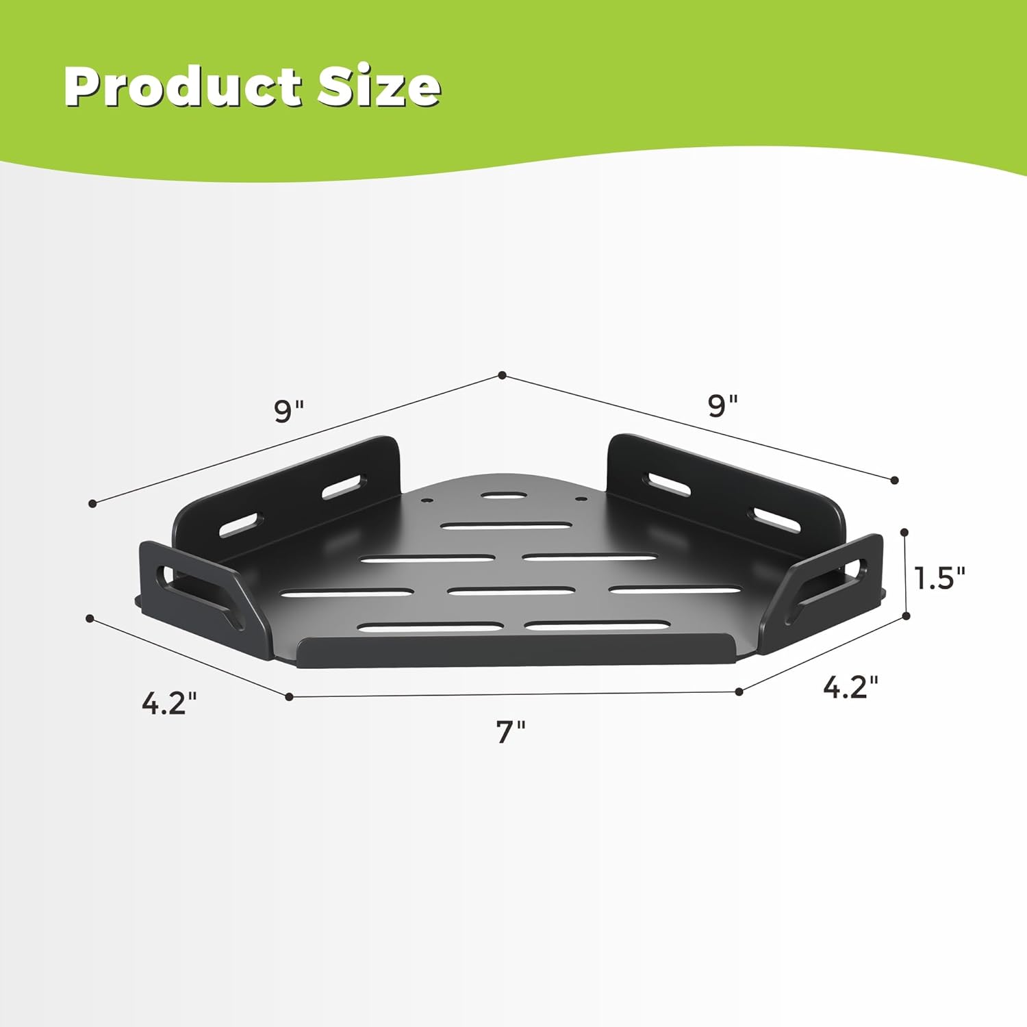 2 Pack Corner Shower Caddy Stainless Steel Rustproof 4 Hooks Black