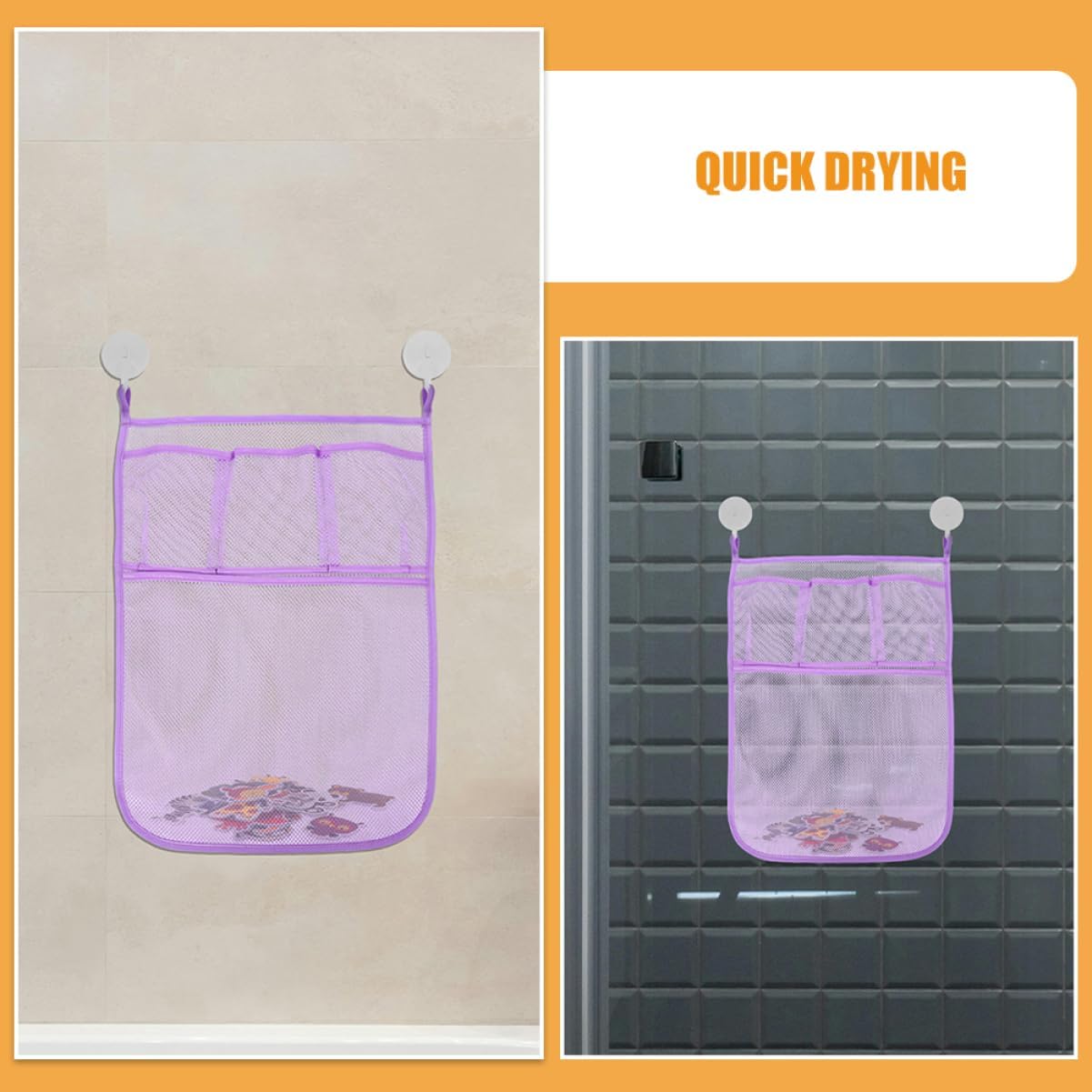 ERINGOGO 2pcs Mesh Bath Toy Organizer Hanging Storage Bag for Shower and Bath Tub