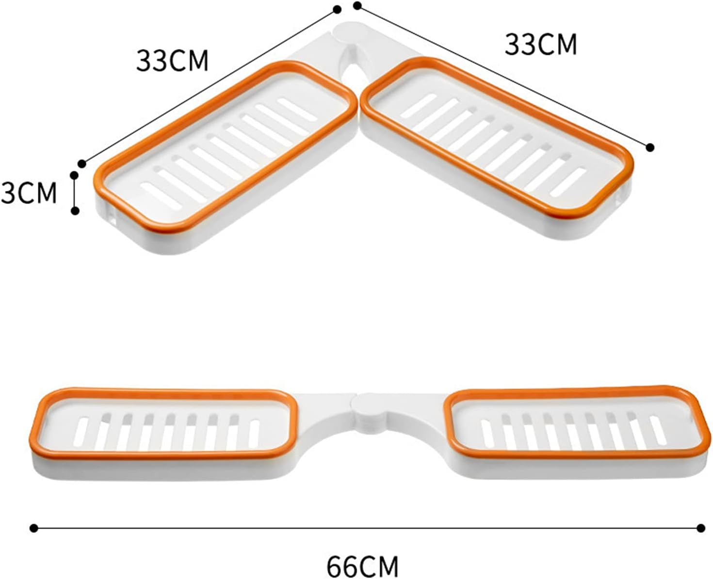 Bathroom Corner Storage Rack with Suction Cup 180 Degree Rotatable Punch-Free Installation