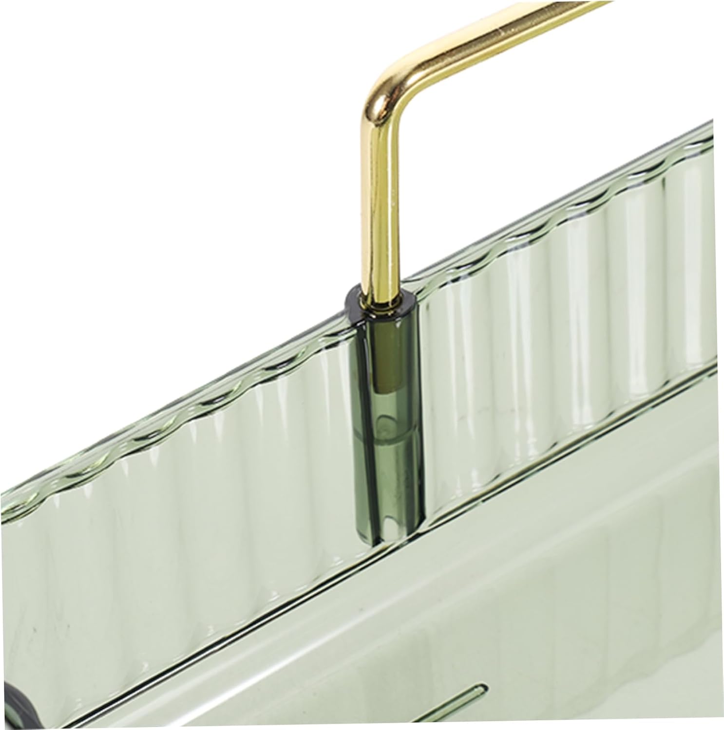 Triangular Makeup Organizer Shelf Corner Storage for Bathroom Vanity Single Layer Green