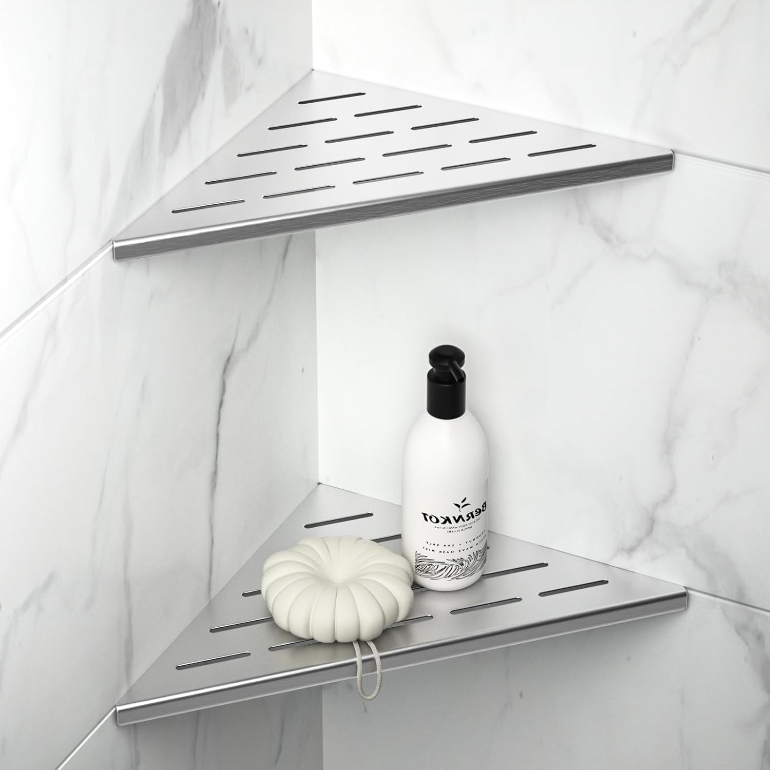 10 Inch Corner Shower Shelf 2PCS No Drilling Needed 304 Stainless Steel