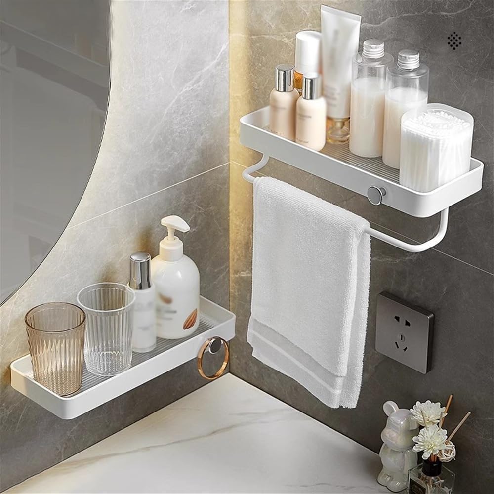 Acrylic Shower Caddy with Hook 30cm Floating Shelf for Bathroom Storage and Display