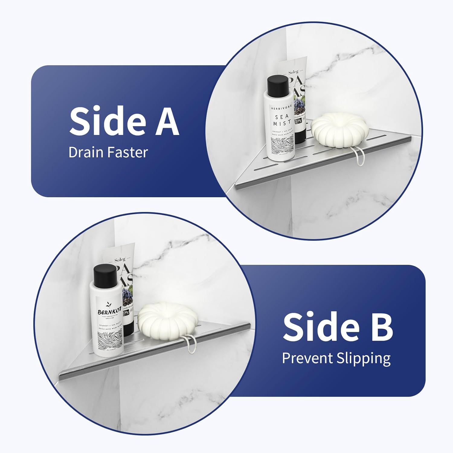 10 Inch Corner Shower Shelf 2PCS No Drilling Needed 304 Stainless Steel