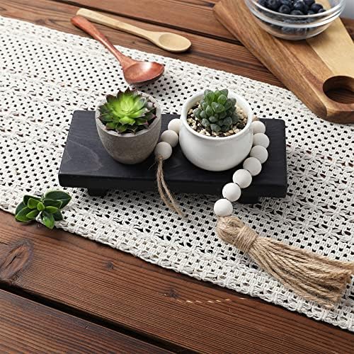 Wood Pedestal Soap Stand Farmhouse Decor Ebony Finish
