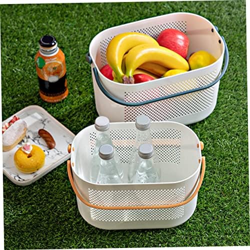 PRETYZOOM Portable Shower Basket Lightweight Plastic Storage Bin with Handles for Bathroom Organization