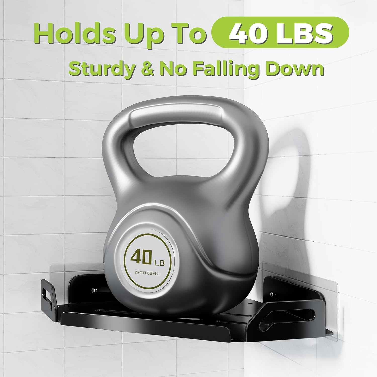 2 Pack Corner Shower Caddy Stainless Steel Rustproof 4 Hooks Black