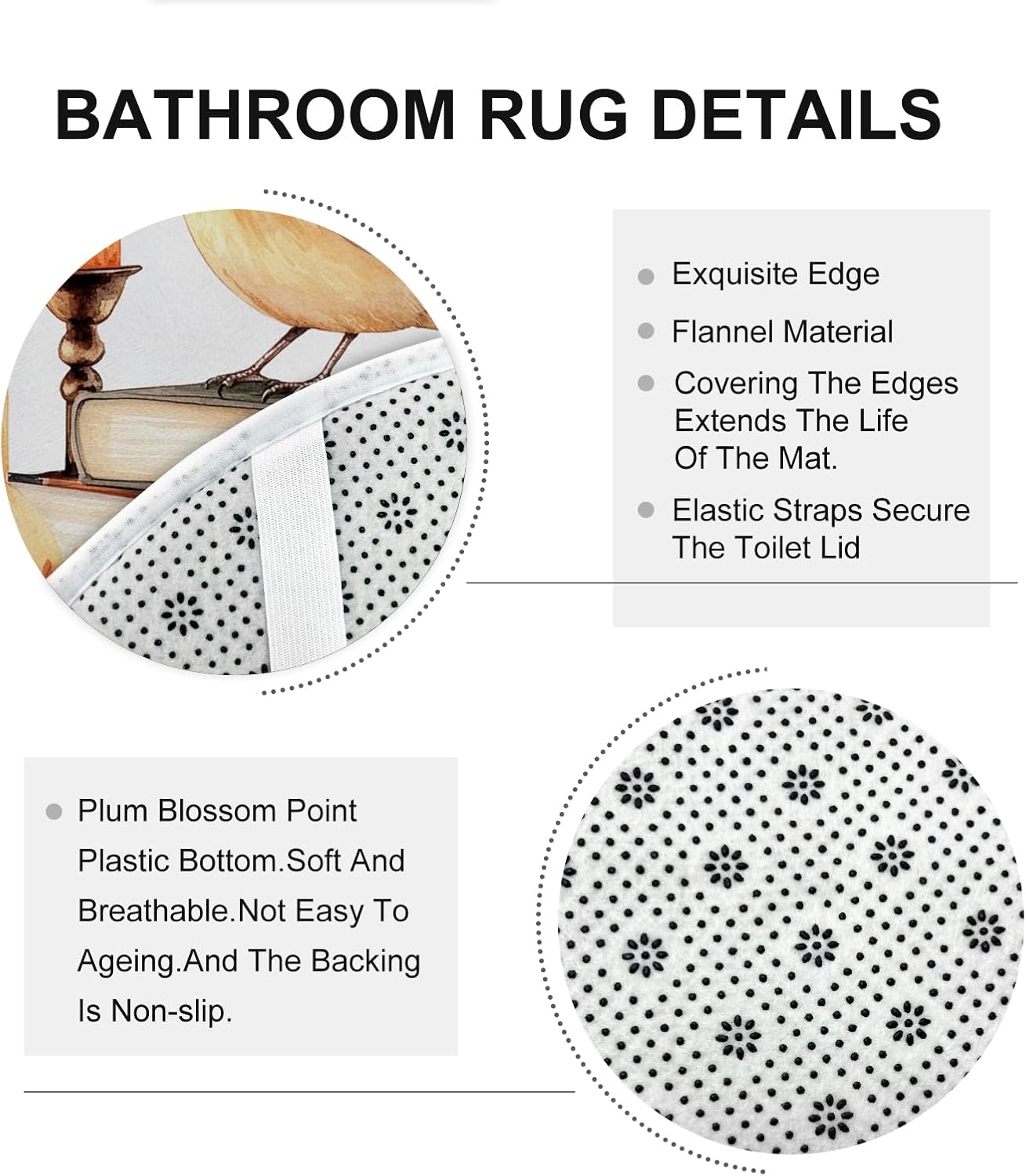 DESIHOM 4PCS Fall Goldfinch Bird Shower Curtain Set with Non-Slip Rug and Hooks