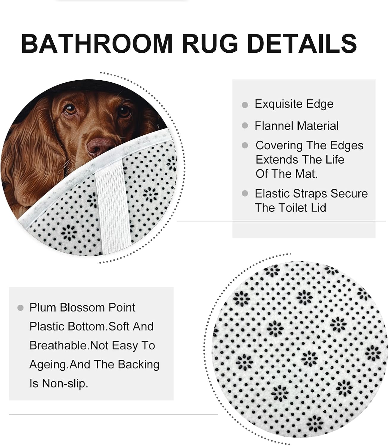 4PCS Halloween Witch Dog Bathroom Set with Non-Slip Rug and U Shape Toilet Cover