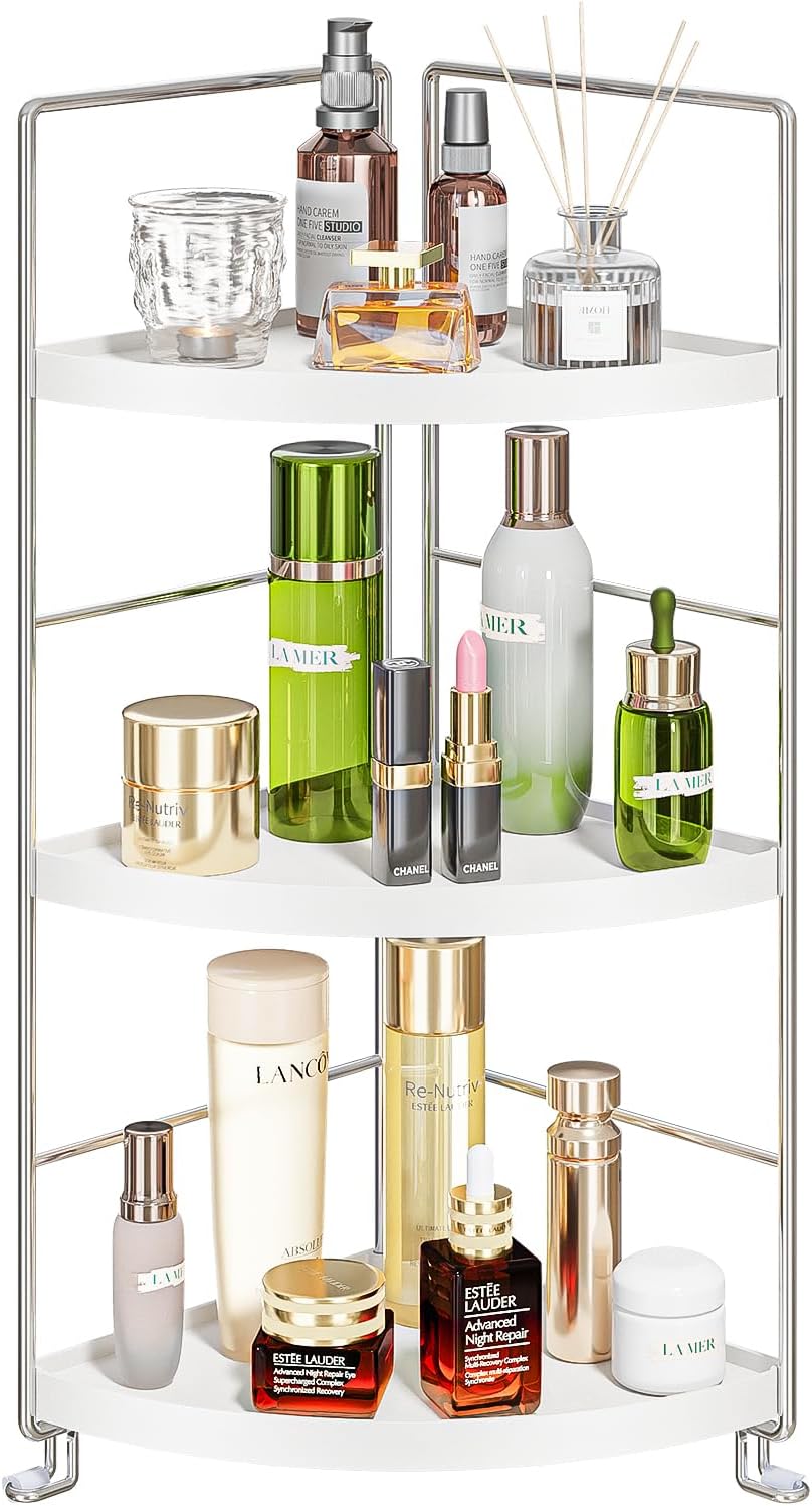 3-Tier Corner Spice Rack Organizer for Kitchen and Bathroom