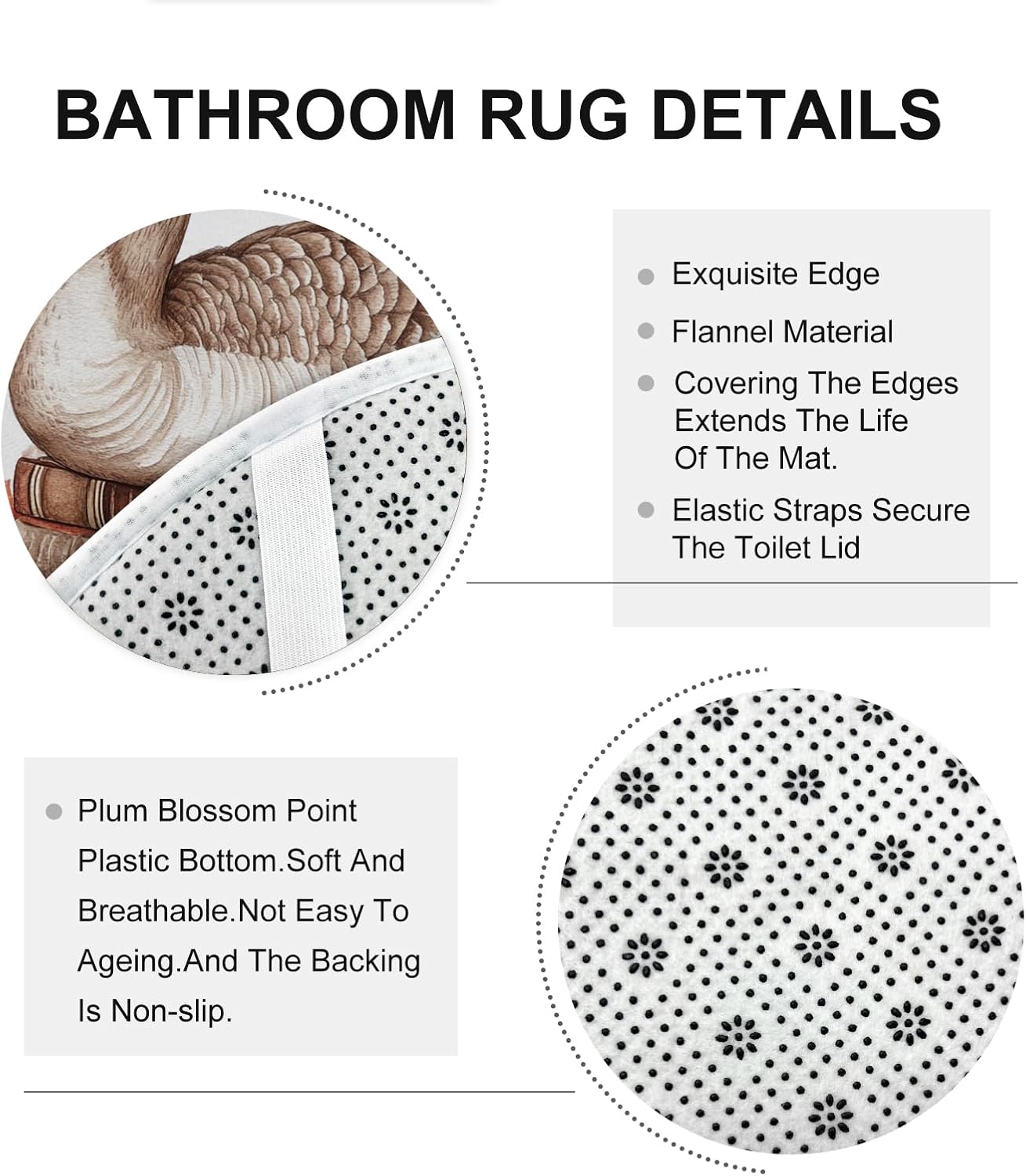 DESIHOM 4PCS Fall Goose Shower Curtain Set 72x72 with Hooks and Bathroom Accessory Kit