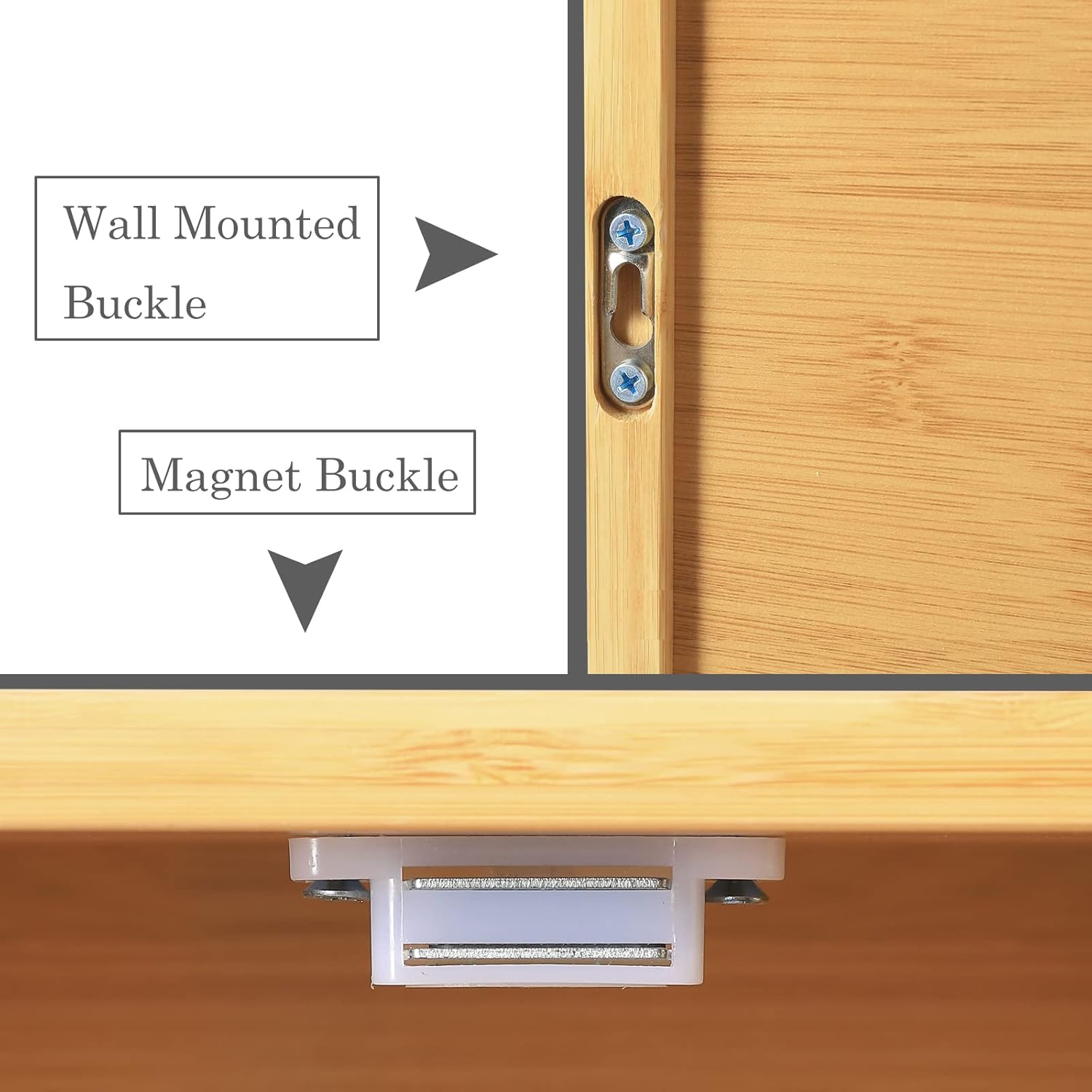 HYNAWIN 2-Tier Bamboo Medicine Cabinet with Adjustable Shelves for Bathroom Kitchen and Living Room
