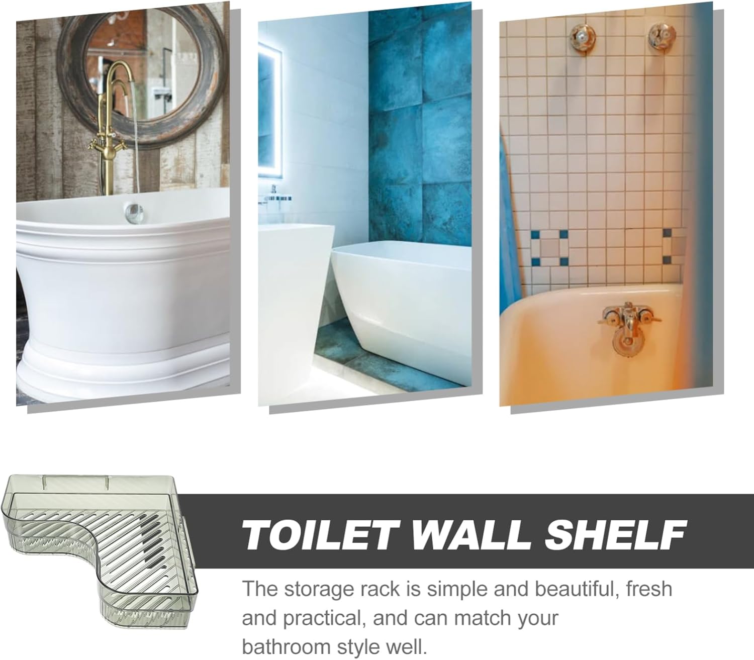 Decorative Storage Stand Corner Shower Holder Wall Mounted Rack