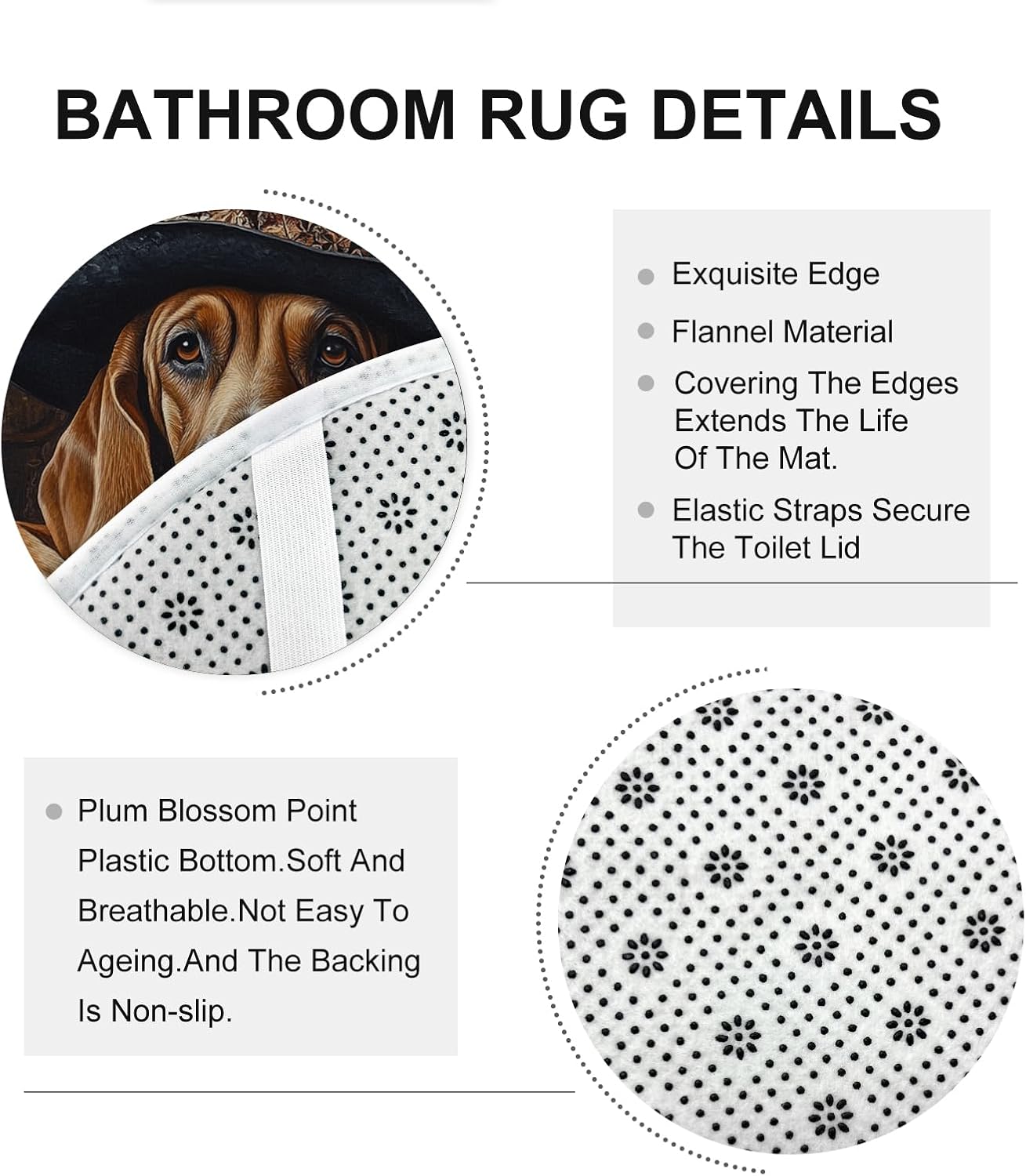 4PCS Halloween Witch Bath Set with Non-Slip Rug and U Shape Toilet Lid Cover