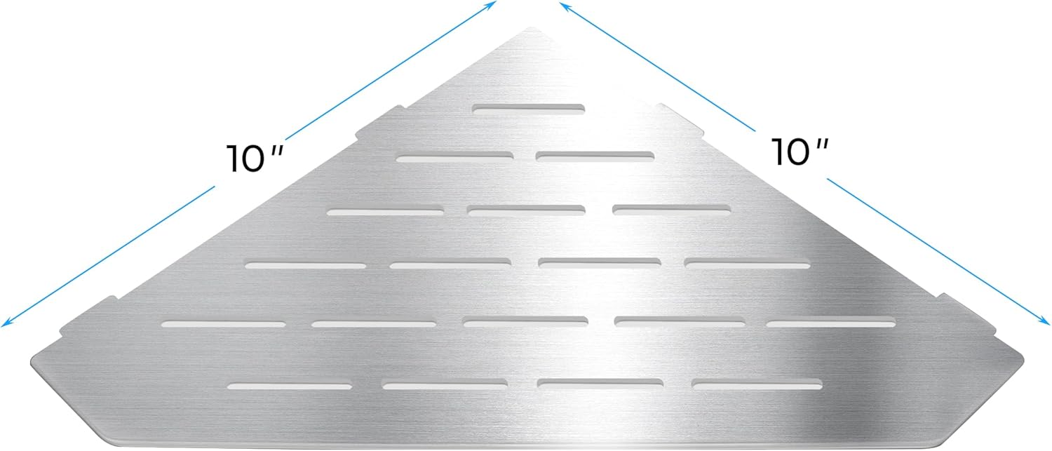 FerdY 2-Pack 10 Inch Brushed Nickel Recessed Corner Shower Shelf