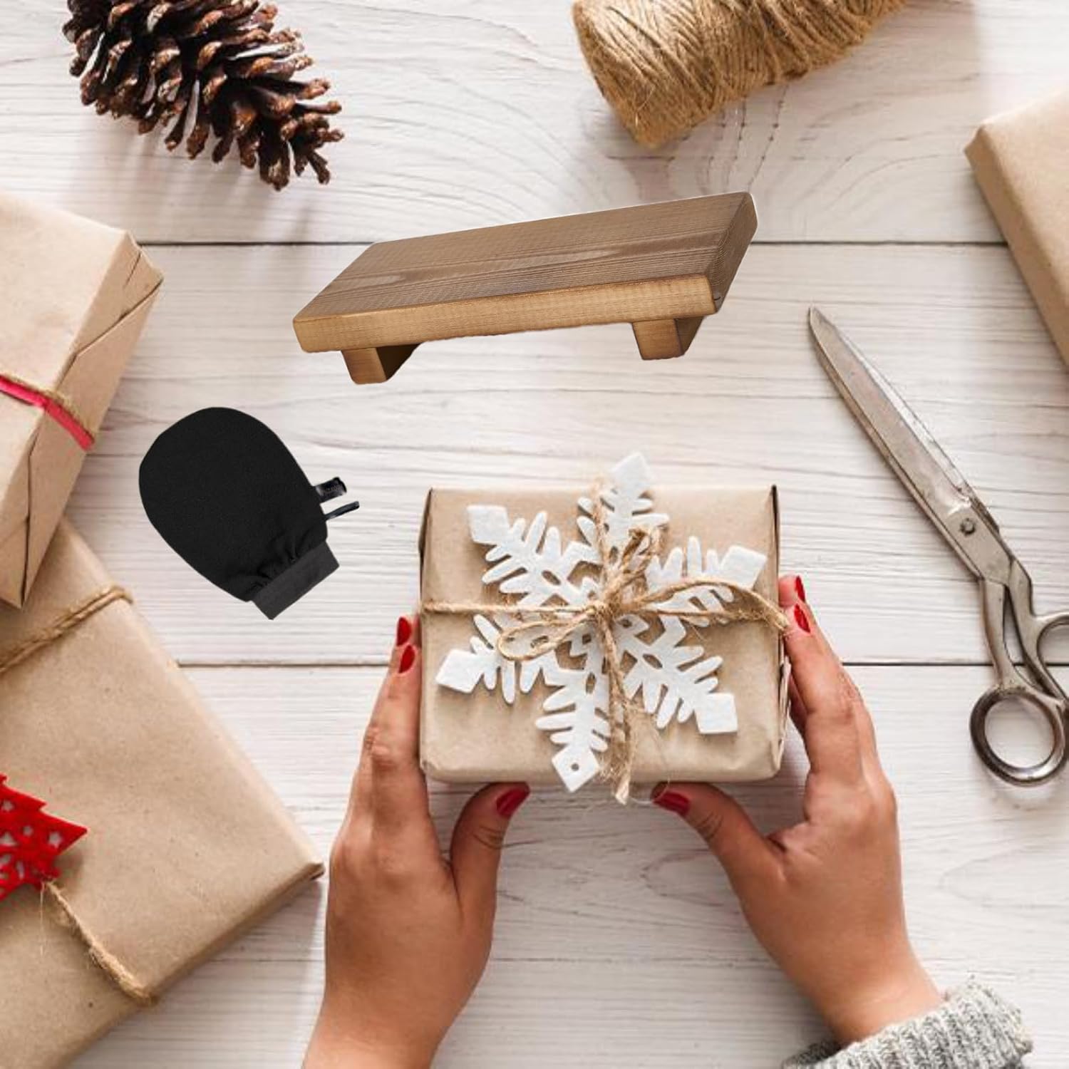 Wood Riser Soap Stand 866x354 Inch Footed Tray for Bathroom and Kitchen Use