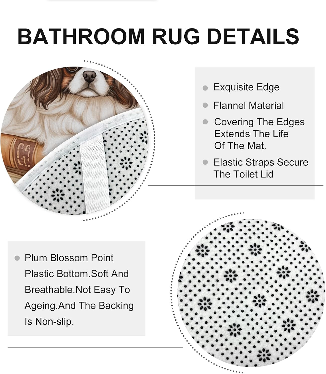 DESIHOM 4PCS Fall Japanese Chin Dog Shower Curtain Set 72x72 with Hooks and Bath Mat