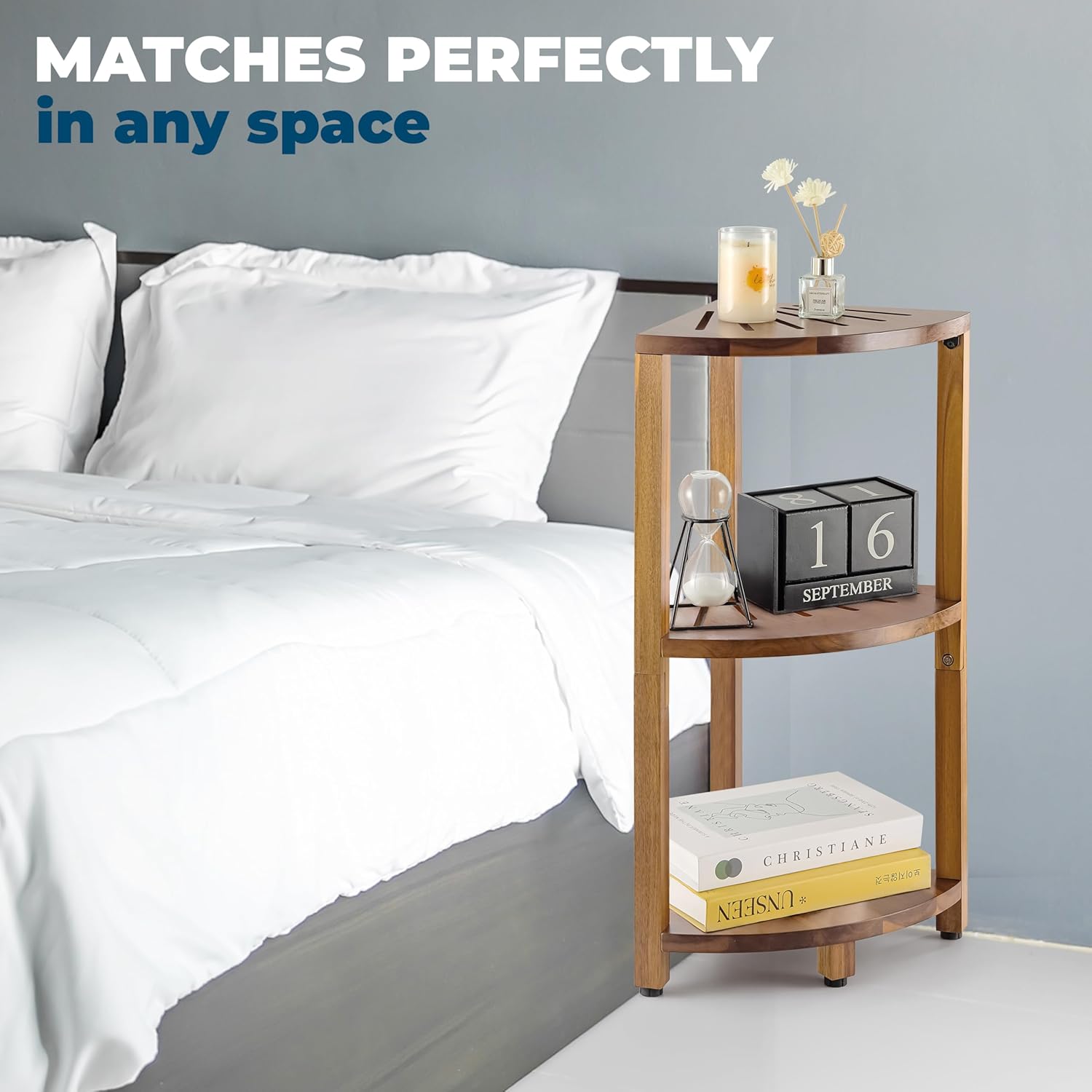 Bluewest 3-Tier Corner Shower Caddy Stand with Anti-Slip Feet