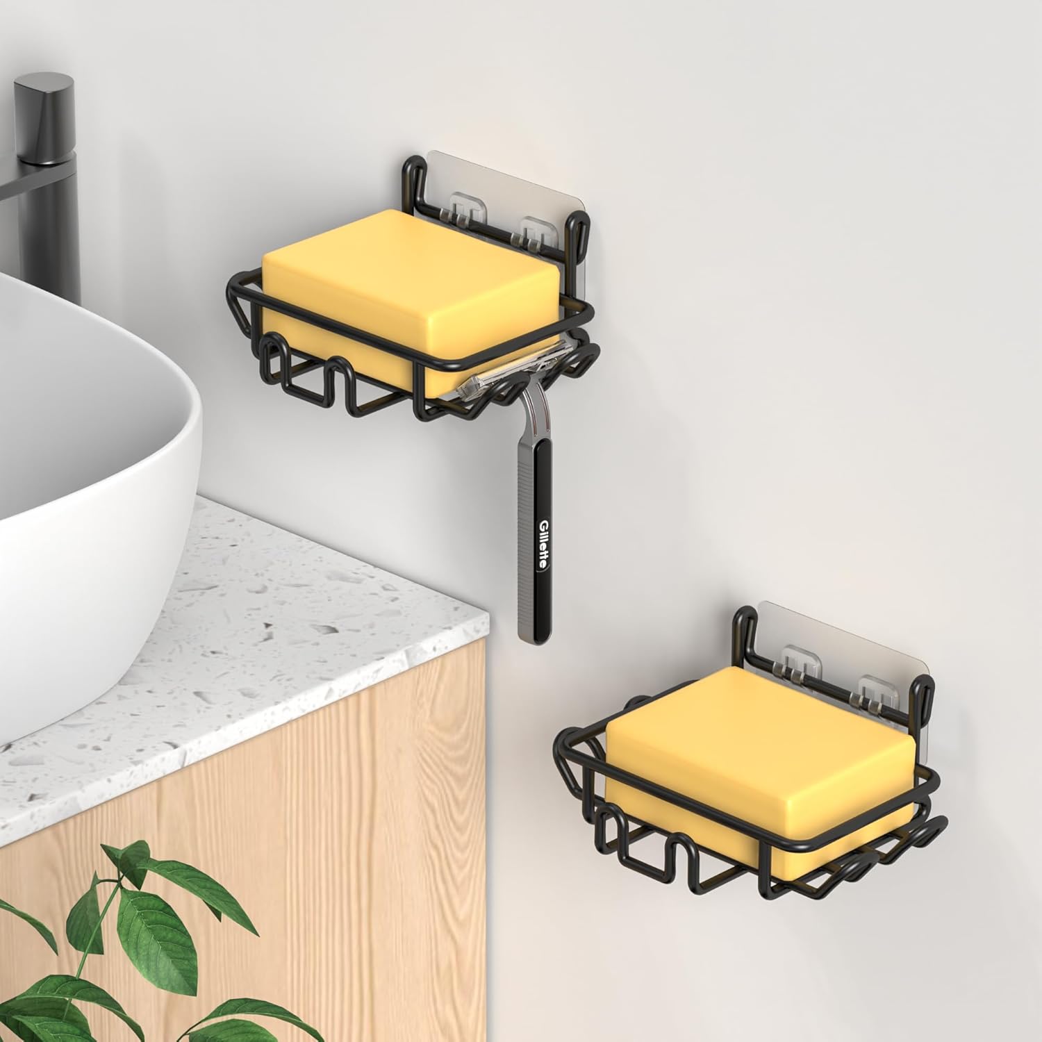 ZUNTO Shower Caddy Corner Tension Pole Organizer Adjustable 25in-114in 4 Tier Storage with 2 Soap Holders Black