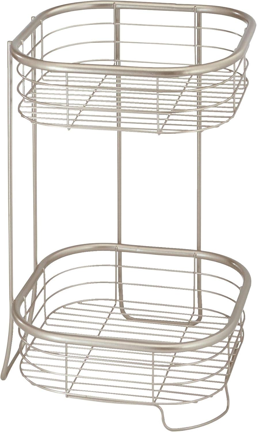iDesign Forma Metal Wire Corner Shower Tower Caddy 2-Tier Satin Silver