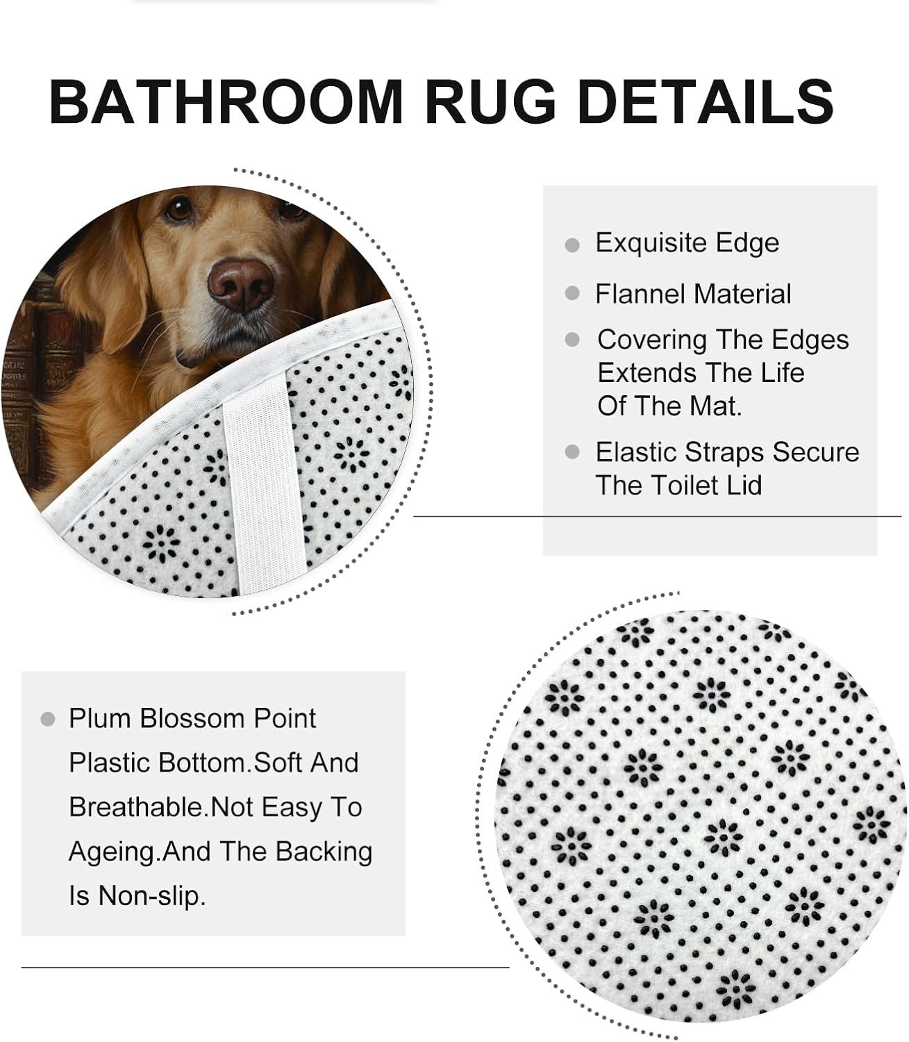 4PCS Halloween Witch Dog Bathroom Set with Non-Slip Rug and U Shape Cover