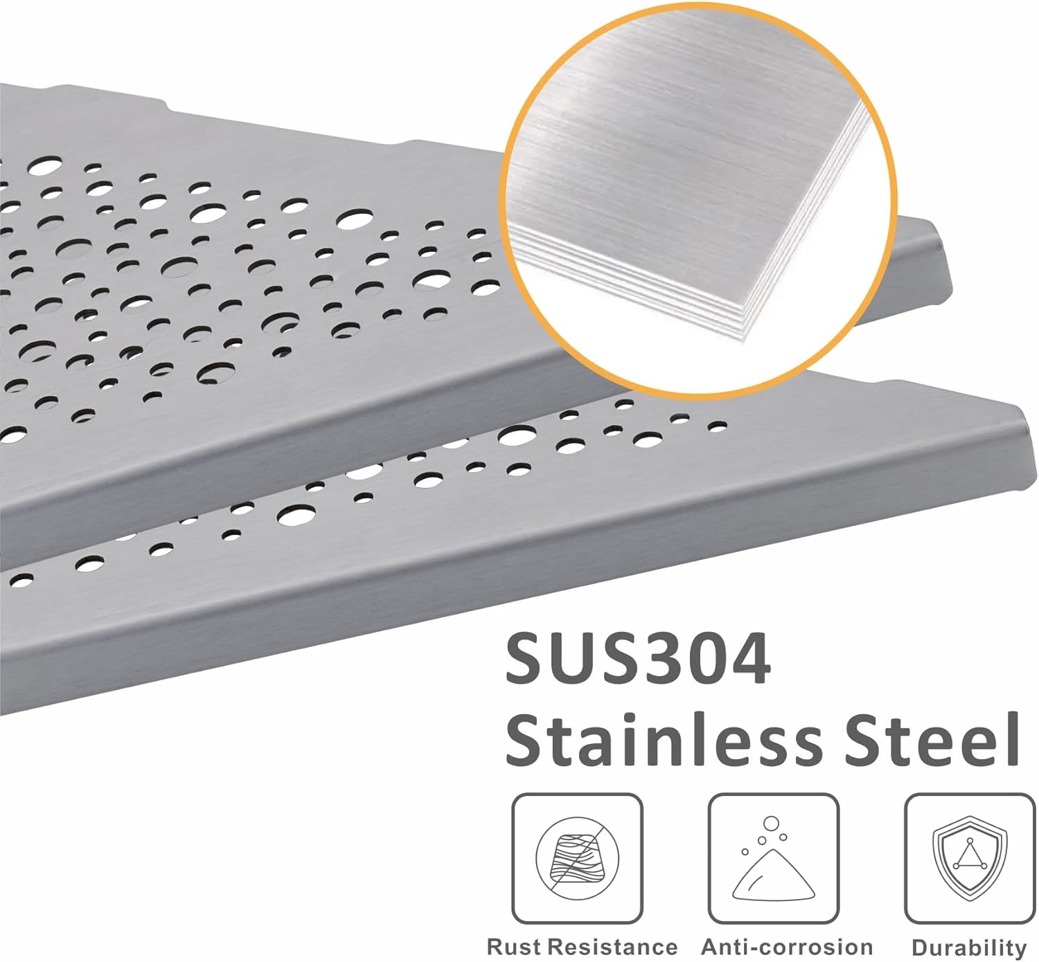 WELLUP Brushed Nickel 10 Inch Corner Shower Shelf 2 Pack No Drilling