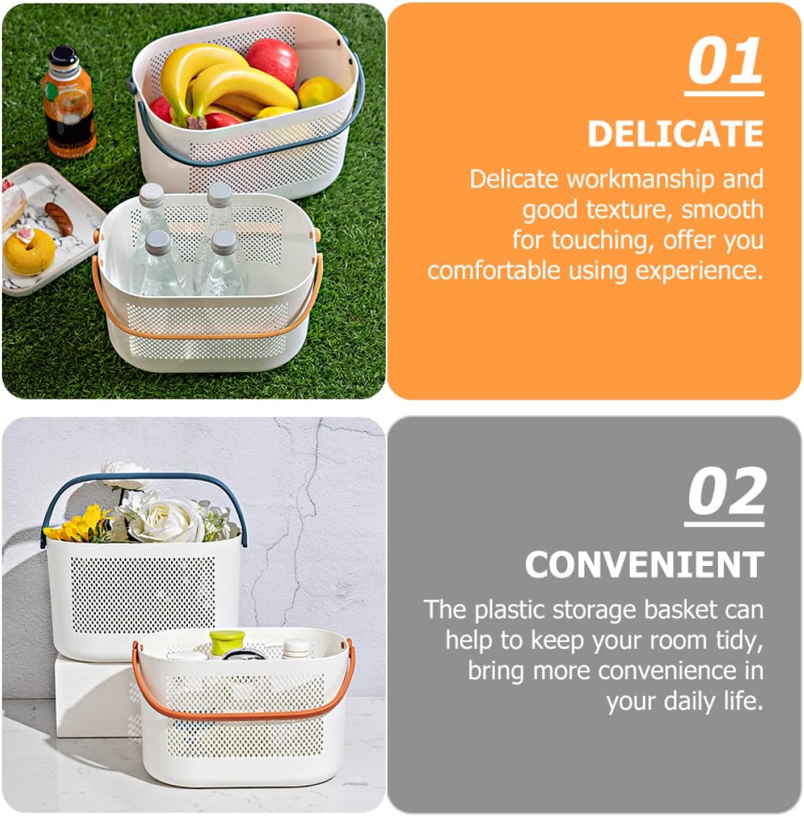 Kisangel Portable Bathroom Storage Basket Organizer for Boys and Girls Essentials