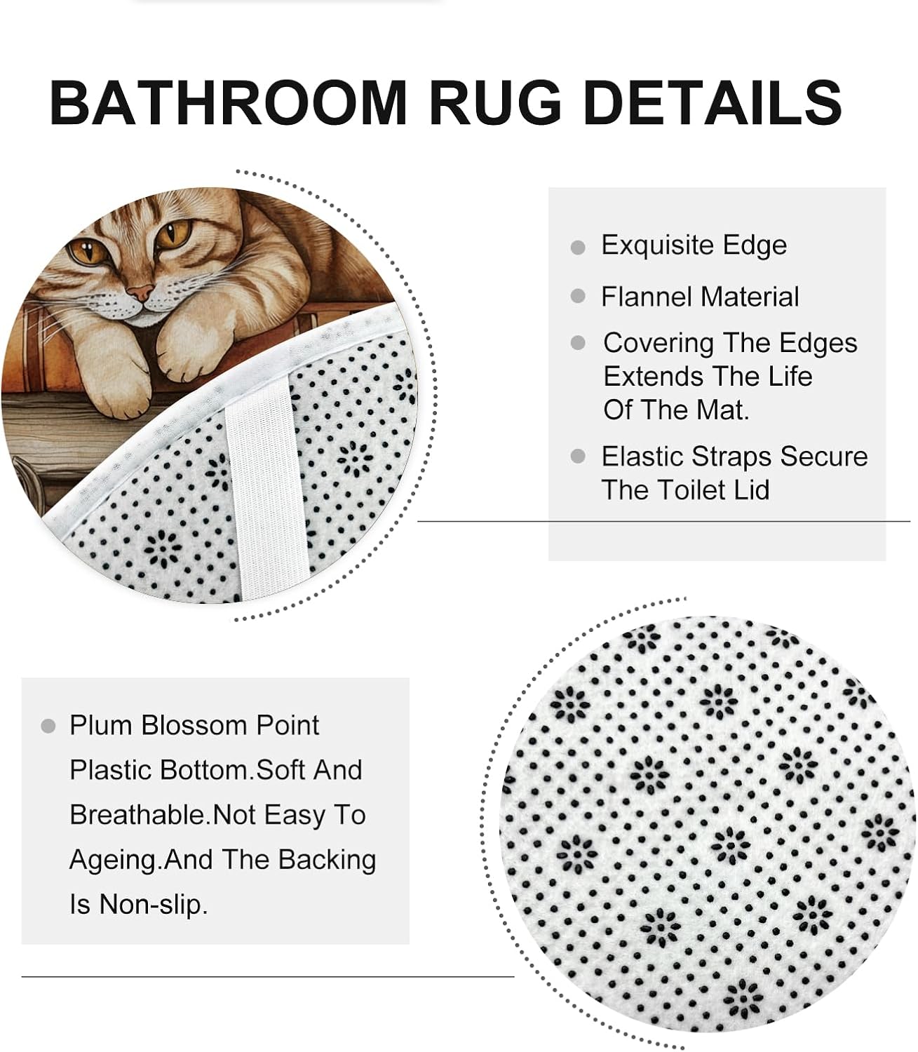 DESIHOM 4PCS Fall Cats Kitten Shower Curtain Set 72x72 with Hooks and Accessories