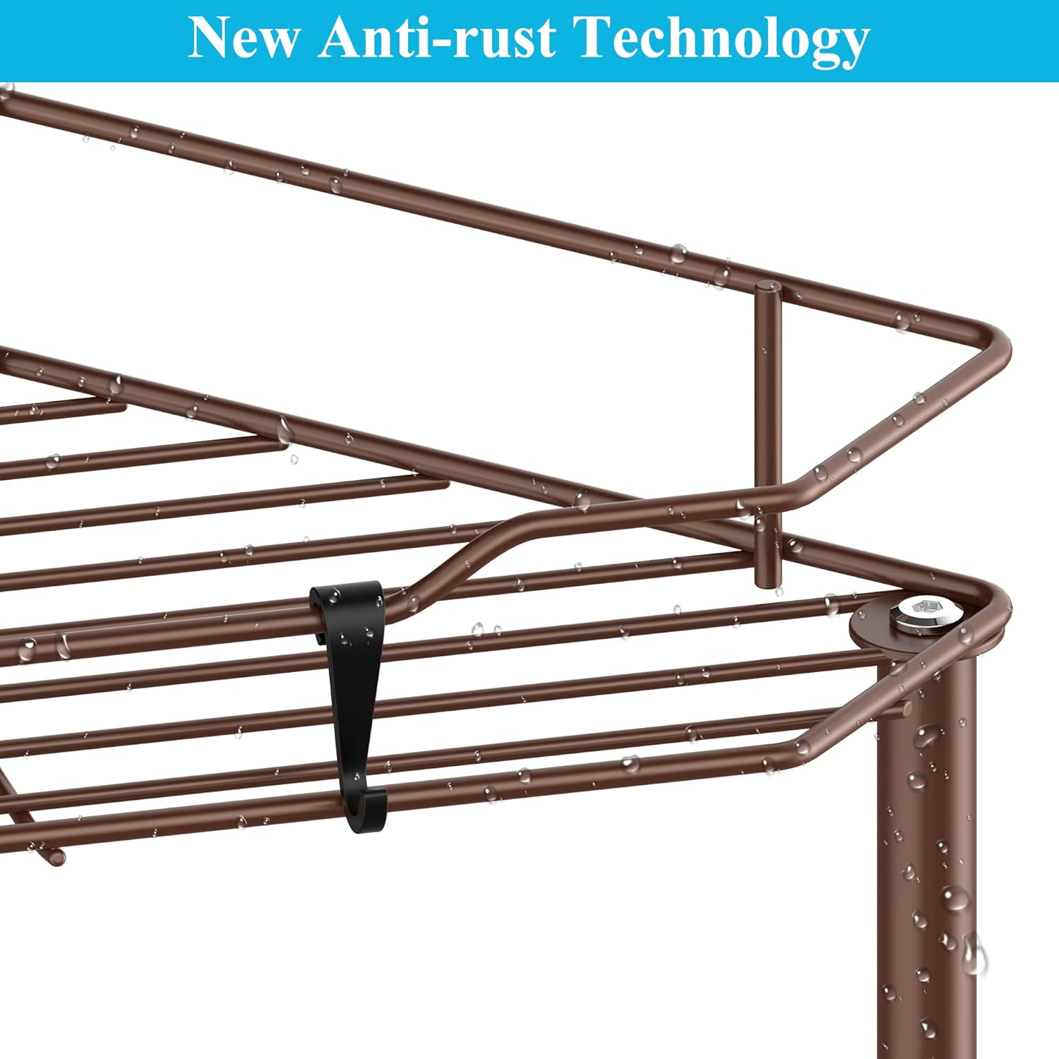 4 Tier Floor Standing Corner Shower Caddy Organizer Shelf with Hooks