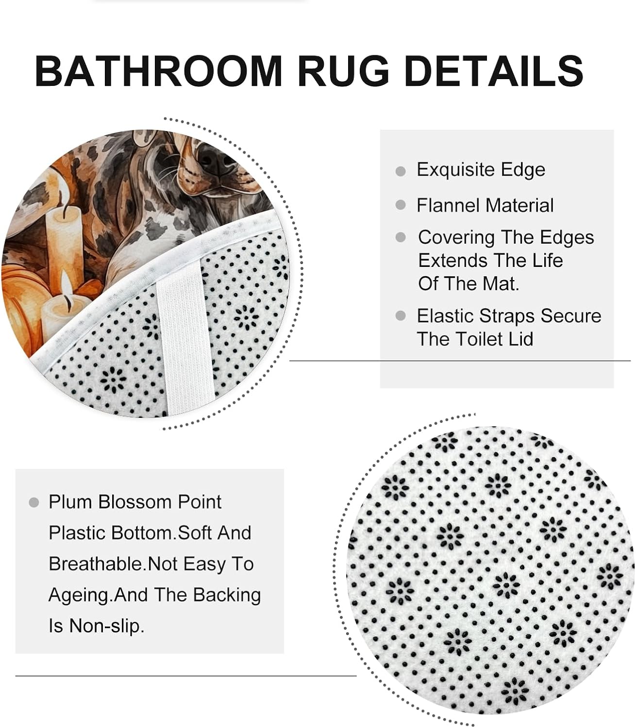 DESIHOM 4PCS Fall Catamounts Leopard Shower Curtain Set with Non-Slip Rug and Toilet Lid Cover Mat