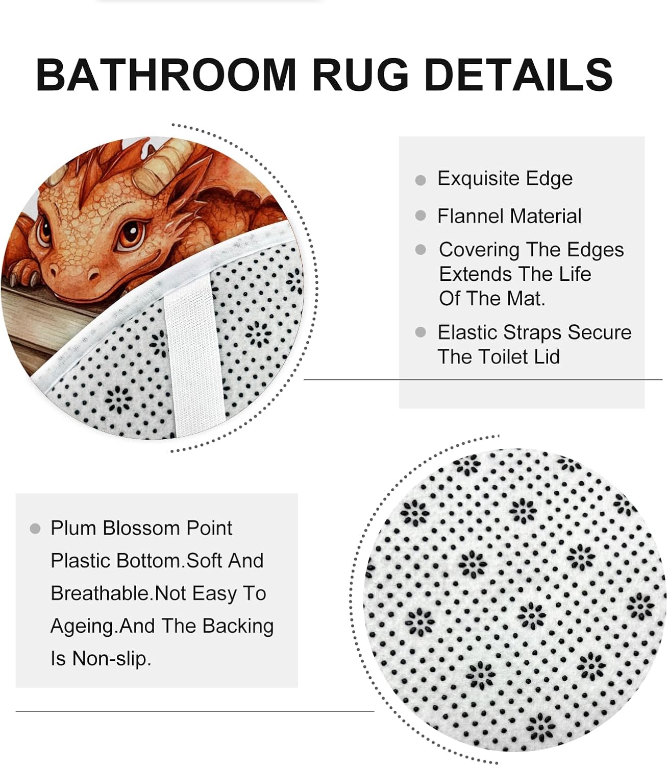 4PCS Fall Dragons Pumpkins Shower Curtain Set with Non Slip Rug and Toilet Lid Cover Mat